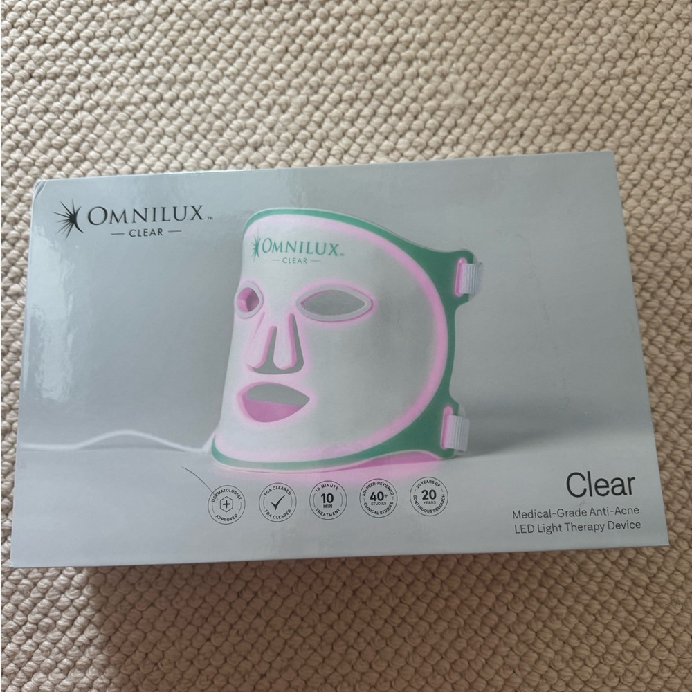 Clear LED Light Therapy Mask - White and Pink